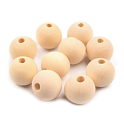 Naturholzperlen, Ø18 mm (10-teiliges Paket) - natürlich offen