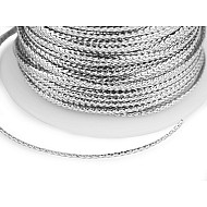 Schnur flach mit Lurex Breite 2 mm (rolle 30 m) - Silber