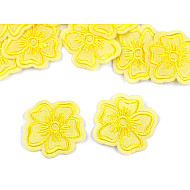 Gestickter thermischer Anhang, Blume (Pack 10 Stück) - gelb