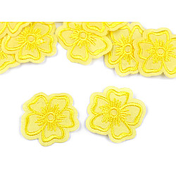 Gestickter thermischer Anhang, Blume (Pack 10 Stück) - gelb
