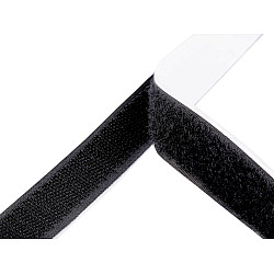 Klettverschluss selbstklebend Haken + Schlaufen Breite 20 mm, schwarz
