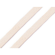 Baumwollkordel flach / Schlauchband Breite 12 mm (Meterware) - Naturfarbe hell