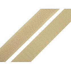 Klettverschluss Haken + Plüsch Breite 20 mm, Beige