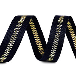 Webband / Kleidungsband mit Lurex Breite 20 mm Reißverschluss - Imitat - dunkelblau - arany, 1 ml.