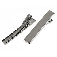 Haarklammer flach mit Zähnchen Länge 40 mm, platine, 5 Stück