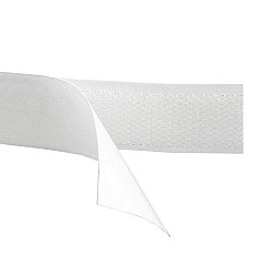 Klettverschluss Haken selbstklebend Breite 20 mm, White, 25 m