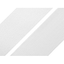 Klettverschluss Haken + Plüsch Breite 10 cm, White, meterware