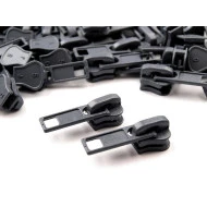 Schieber Zipper für Kunststoff Reißverschlüsse 5 mm, Stahlgrau