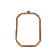 GHERGHEF / rechteckiger Rahmen 15,5 x 22,6 cm, zur Stickerei - hellbraun