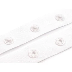 Druckknopfband Breite 18mm Meterware, Weiß
