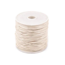 Baumwollschnur gewachst Ø1 mm (rolle ~ 20-30 m) - beige-weiß