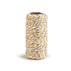 Baumwollkordel / Schnur mit Lurex Ø1,5 mm - weiß - gold