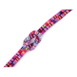 Schnur / Kordel mit Füllung Indianer Motiv Ø6 mm (Meterware) - rosa
