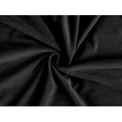 Velvet Uni strukturiert, bei Meter - Schwarz