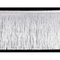 Fransen glänzend Breite 15,5 cm - weiß, 1 ml.