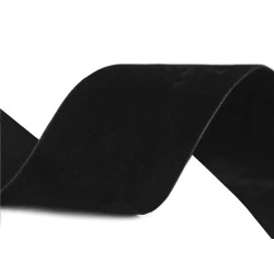 Samtband Velvet beidseitig Breite 40 mm - schwarz, 1 ml.