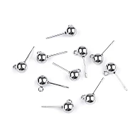 Ohrstecker Rohling mit Kugel Ø6 mm aus Edelstahl, platine, 4 Stück
