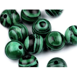 Malachit synthetisches Mineral Ø8 mm (Packung 10 Stück)
