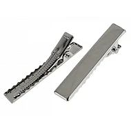 Haarklammer flach mit Zähnchen Länge 40 mm, platine, 5 Stück