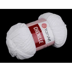 Strickgarn Chenille 100 g, weiß