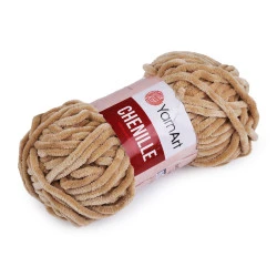 Strickgarn Chenille 100 g, Kamel beige