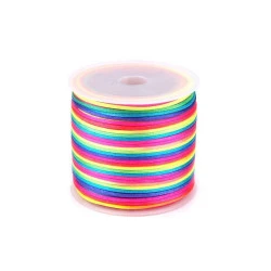 Satinschnur Ø1 mm Regenbogen, 27 ml