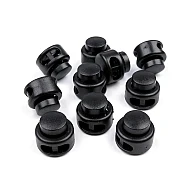 Kordelstopper mit zwei löchern 13 x 15 mm rund - Schwarz (10 Stücke)