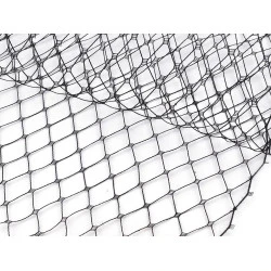 Fascinator schleier tüll breite 24 cm - Schwarz (1 Meter)