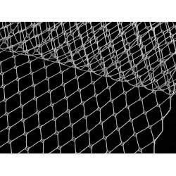 Fascinator schleier tüll breite 24 cm - Weiß (1 Meter)