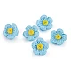 Knopf 3d-blume, häkelimitat, größe 28" - Hellblau (5 Stücke)