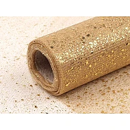 Tüll dekorativ mit glitzern breite 20 cm - Dunkel-gold (10 Meter)
