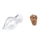Glasanhänger fläschchen mit kork 13x37 mm tropfen - Transparent (10 Fläschchen)