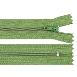 Spiralreißverschluss nr. 3, länge 18 cm, pinlock - Grün-khaki (10 Stücke)