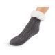 Wintersocken für damen/mädchen mit fell und anti-rutsch emi ross - Grau (1 Paar)