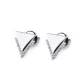 Ohrringe aus edelstahl ringe, dreiecke mit geschliffenen steinchen - Silber (1 Paar)