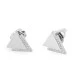 Ohrringe aus edelstahl ringe, dreiecke mit geschliffenen steinchen - Silber (1 Paar)