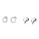 Ohrringe aus edelstahl ringe, dreiecke mit geschliffenen steinchen - Silber (1 Paar)