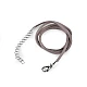 Kordel aus öko-leder mit edelstahl-karabiner, länge 46 cm - Grau (1 Stück)