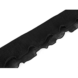 Rüsche plissiert breite 78 mm - Schwarz (1 Meter)