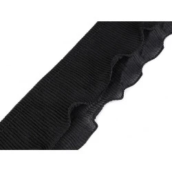 Rüsche plissiert breite 78 mm - Schwarz (1 Meter)
