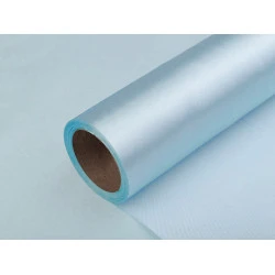 Satinstoff einseitig breite 36 cm - Hellblau (9 Meter)