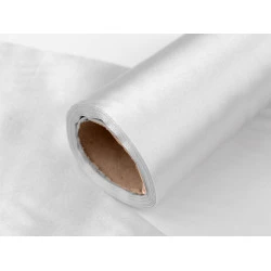 Satinstoff / band einseitig breite 14 cm - Silber (9 Meter)