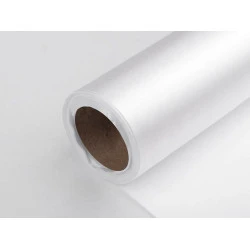 Satinstoff / band einseitig breite 14 cm - Weiß (9 Meter)