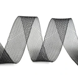 Versteifungsband crinoline fest breite 2,5 cm - Schwarz (1 Meter)