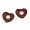 Öse auf kunstleder herz zum aufnähen, durchzug 8 mm - Cognac-braun (20 Stücke)