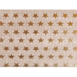 Jute-imitat weihnachten breite 48 cm sterne - Leinenfarbe natürlich (1 Meter)