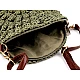 Gehäkelte tasche/umhängetasche mit reißverschluss aus raffia-bast, ø 25 cm - Eis-grün (1 Stück)