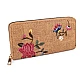 Geldbörse für damen mit gestickten blumen, 9,5 x 19 cm - Kamel beige (1 Stück)