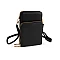 Crossbody-geldbörse mit handytasche, 11,5 x 18 cm - Schwarz (1 Stück)