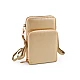Crossbody-geldbörse mit handytasche, 11,5 x 18 cm - Kamel beige (1 Stück)